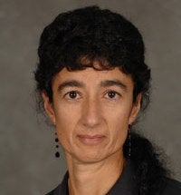Jacqueline Jonklaas, MD, PhD in a black shirt.